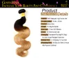 Ombre Echthaar-Webart, Klasse 8A, malaysische Körperwelle, reine Haarverlängerungen, zweifarbig, 1B/27 # Honigblond, günstige Ombre-Remy-Haarbündel