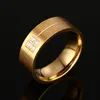 Titanium Steel Men Women Lovers Ring Fashion Classic Cubic Zirconia Wedding 18K Gold Rings Size 6-14