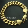 18ct oro giallo GF barbazzale anelli catena a maglie solido bracciale da uomo donna braccialetto B147