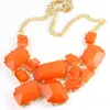 Colorful Statement Necklace New Chunky Chain Candy Resin Geometry Drop Pendants Golden Bib Necklace Jewelry for Women Gifts