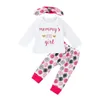 Bébé fille vêtements d'hiver nouveau-né bébé filles lettre imprimer hauts + pantalon haletant + accessoires pour cheveux 3 pièces ensembles tenues bébé enfants ensembles de vêtements