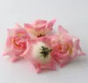 뜨거운! 300pcs 핑크 장미 꽃 머리 인공 꽃 웨딩 장식 꽃 5cm