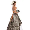 Western Style 2015 Strapless Camo Wedding Dresses Lace-up Camouflage Forest Pattern Bridal Dresses A Line 3D Flowers Wedding Gowns