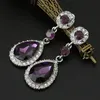 Shining Fashion Crystals Earrings Silver Rhinestones Long Drop Earring For Women Bridal Jewelry 5 Colors Wedding Present for Friend3121