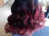 ny stil brasiliansk remy tf1b / 425 hår väft ombre röd färg mänskliga hårförlängningar 110g en bunt