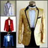 Fall-Paillette Mannelijke Master 2015 Pailletten Jurken Stage Kostuums Mannen Pak MC Host Singer Suits Blazer Show Jacket Bovenkleding