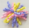 Girl 4" korker Hair bows clips curly grosgrain ribbon ponytail Corker satin hairband flowers bobbles hair ties elastic headband 20pcs PD007