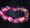 Ljus LED Glöd Hawaii Party Flower Lei Necklace Garland Wreath Decor Party 10-Leds Jul Nyår