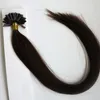 50g 50Strands Pre Bonded Nail U Tips Human Hair Extensions 18 20 22 24In # 2 / Darkest Brown Brazilian Indian Hair Top Quality