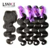 5 sztuk Lot Indian Virgin Hair Ciała Fala Falista Z Zamknięciem 8A Nieprzetworzone Ludzkie Włosy Splot 4 Zundce Dodaj 1piece Koronki Zamknięcia Naturalny Kolor Wątek