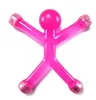 Atacado-10pcs / lote Novidade Mini Flexível Q-Man Ímã Magnético Brinquedo Figuras flexíveis com mãos e pés magnéticos segurando papéis coloridos