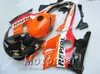 7Gifts Fairing Kit för Honda CBR 600 F2 1991 1992 1993 1994 Orange Svart Repsol Body Reparation Fairings CBR600 91-94 Bodywork