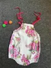 아기 의류 여름 유아 유아 아기 소녀 장난 꾸러기 슬리 프스 플라워 럼 퍼 벨트 술 술약 복장 Sunsuit Beach Clothes Top Quality