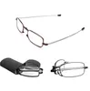مصغرة تصميم نظارات القراءة الرجال النساء قابلة للطي النظارات الصغيرة إطار نظارات معدنية سوداء مع المربع الأصلي