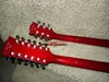 Left Handed guitars Custom Shop Red Double Neck Electric Guitar wholesale guitars from china free shipping