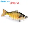 Fishing Lure 7 Segment Lifelike Swimbait Multi Jointed Artificial Bait Hard Baits Treble Hooks for Bass Perch Trout 10cm/4" 1