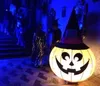 Halloween teckenbelysning uppblåsbara pumpa huvudballong blåsa upp pumpa spöke med hatt för fest / klubb dekoration