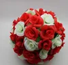 12 " ~ 16 " Élégant Artificielle Soie Roses Fleurs Embrasser Boule 10 Couleurs Pour Le Mariage De Noël Ornements Parti Décoration Fournitures