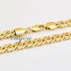 New Fashion Jewelry Mens Womens 7mm 18K Yellow Gold Filled Necklace Curb Cuban Link Chain Gold Jewellery Free Shipping C03 YN