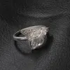 Frete Grátis Novo 925 Sterling Silver moda jóias Triângulo personalizado Branco Diamante Com Pave zircon anel hot vender presente da menina 1728