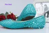 Azul bonito de salto alto pérolas de luxo strass vestido de noiva sapatos para mulher nupcial vestido de moda sapatos