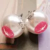 25pairs/lot Women Girls Fashion Jewelry Round Faux Pearl Red Lip Printed Ear Stud Earrings 2X MHM234