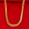 Mens tunga 18k gula guldfyllda kubanska länkkedjan halsband 20in - solid236s