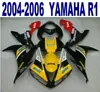 Injektionsgjutning ABS Full Fairing Kit för Yamaha 2004 2005 2006 YZF R1 Röd Gul Svart Motorcykel Fairings Set 04-06 YZF-R1 VL61