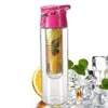 Pink 700mL Sports Healthy Fruit Juice Infuser Infusing Water Bottle Flip Lid