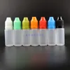 100 Pcs/Lot 10 ML Plastic Dropper Bottles With Child Proof Caps and Tips Safe Vapor Squeeze long nipple