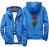 Rose Jacket Windbreaker Men and Womens Fashion White Black Roses Outwear Coat