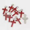 500Pcs Mix Color Small Enamel Cross Alloy Charms Pendant For Jewelry Making Bracelet Necklace DIY Accessories 8mm*15mm