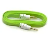 Flat Noodle 3,5 mm aux o -kablar manlig till manlig stereo bilförlängning o kabel för mp3 för telefon 10 färger2406361