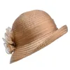 Cor sólida feminino verão flor organza cúpula bowler chapéu de sol sunbonnet kentucky derby tea party a267239c