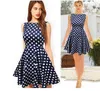 Plus storlek klänningar 2015 avslappnade klänningar europeisk ny stor storlek kvinnors sommar klänning stygn dot tutu billiga kvinnor klänningar varm försäljning