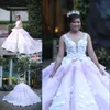 Maktumang design glamoureuze bruidsjurken luxe parels kralen kant baljurk trouwjurken 3D floral appliques oost prinses bruidsjurk