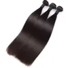 Paquetes rectos de cabello humano brasileño de grado 10a con 13 * 4 Paquetes de cabello virgen frontal de encaje Armadura de cabello humano sin procesar