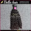 Bella Hair® Top Quality Malaio Trama Do Cabelo 10-24 polegada Extensões de Cabelo Encaracolado Preto Natural 4 pçs / lote 9A Cabelo Humano Weave Frete Grátis