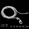 Top quality 925 sterling silver snake chain necklace 1MM 16-24inches fashion jewelry factory price free shipping