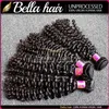 1PC/Lot Peruvian Curly Human Hair Quality Extensions Natural Color Bundles 10-26inch 9A Bella Hair
