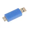 Blue USB 3.0 Type A Male to Micro B Male Plug Connector OTG Adapter