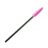 Wholesale-New 100pcs/lot Hot Pink Synthetic Fiber One-Off Disposable Eyelash Brush Mascara Applicator Wand Eyelash Brush Make Up Tools