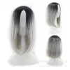 Mode syntetiskt hår peruker kort bob wig ombre färg 12inch ingen spets front peruker värmebeständigt syntetiskt hår peruker populär stil rakt