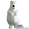 Пользовательские Белый медведь костюм талисмана взрослых размер бесплатная доставка