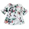 Robes de Noel pour les Filles Boutique Vetement bébé Arbre Renne Imprimé Fleur Fille Robe Manches À Volants Enfants Robe Bébé Filles Vêtements