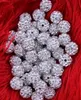 MIC Free Ship 8mm 100 sztuk / partia White Clear Crystal Rhinestones Pave Round Disco Ball Spacer Koraliki Biżuteria DIY