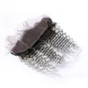 Paquetes de cabello humano de Ombre gris plateado de Malasia 3 piezas con encaje frontal 13x4 Onda profunda Ombre 1B Gris Frontal de encaje completo con tejidos