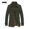 Vente en gros- 2017 Hommes Trench Coat Printemps Automne Casual Slim it Mince Veste Manteau Haute Qualité Mâle Moyen Long Coupe-Vent Plus La Taille 5XL 1307