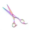 Ciseaux de cheveux 7 pouces Ciseaux de coupe 65 pouces Shears Cisqueurs Lyrebird Rainbow Dog Toomage Ciseaux New5893748