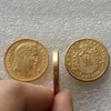 FRANCIA 1863B Realizzato in oro placcato in ottone NAPOLEONE 20 FRANCHI BELLA Copia Moneta Ornamenti replica monete accessori decorazione della casa